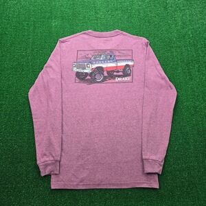 Drake Waterfowl Tshirt Mens Small Long Sleeve Graphic Patriotic Old Body Truck